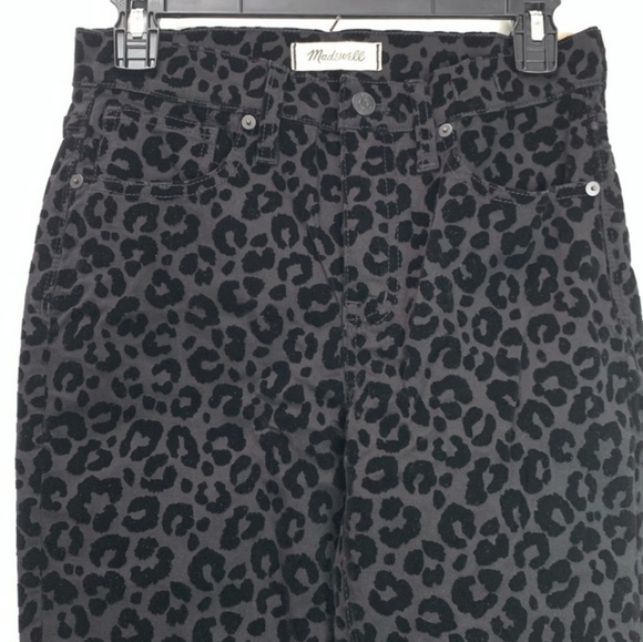 NWT MADEWELL 9" Mid Rise Black Leopard Skinny Jean - Picture 10 of 16